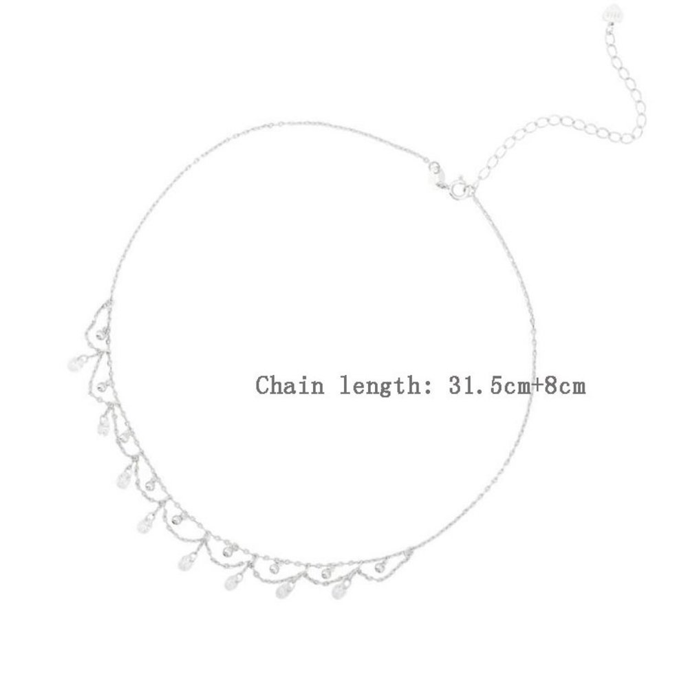 NEW Silver Waterdrop Zircon Choker Necklace - Picture 2 of 7